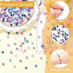 204 шт. 6-х цветные бусины из натурального агата&nbsp;G-YW0003-02