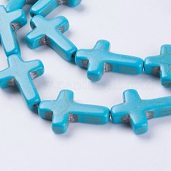 Синтетических нитей бирюзовые бусы G-E456-15C-18x25m