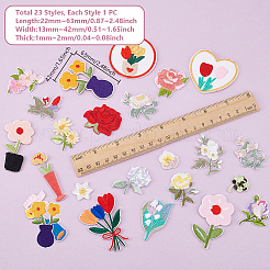 2 комплект из 2-х видов цветочных компьютерных вышитых накладок на ткань для пришивания и утюжки DIY-GA0007-58