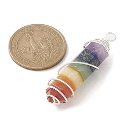 Colgantes puntiagudos de doble terminal con piedras preciosas de 7 chakra&nbsp;PALLOY-TA00057-03