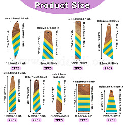 18 шт. 9 подвески из эпоксидной смолы и орехового дерева RESI-TA0003-88B