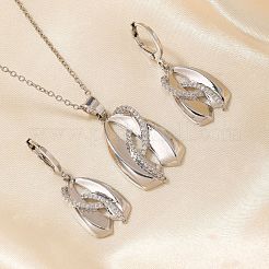 Элегантные комплекты из латунных подвесок и серег для женщин JN0576