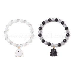 2 шт. браслеты с подвесками из сплава и эмали на Хэллоуин BJEW-JB12106