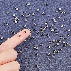 304ステンレススチールスペーサービーズ  双円錐形  ビーズコンテナ付  ステンレス鋼色  4x2mm  穴：1mm  約100個/箱&nbsp;STAS-UN0001-63P