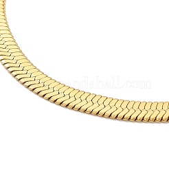 Ионное покрытие (ip) 304 нержавеющая сталь браслет-цепочка в елочку для мужчин и женщин BJEW-E058-01C-G