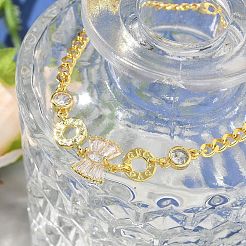 Латунные браслеты с микропаве из чистого кубического циркония BJEW-U020-08G