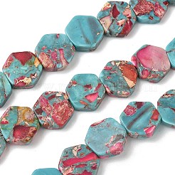 Окрашенные синтетические нити из имперской яшмы&nbsp;G-D337-14mm-A03