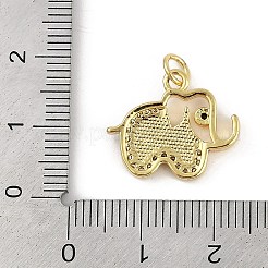 Placage de crémaillère en laiton micro pavé pendentifs en zircone cubique claire&nbsp;KK-U032-25G-02