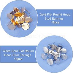 32 шт. 2-х цветная латунная фурнитура для сережек-гвоздиков&nbsp;KK-FH0002-19