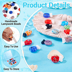 16шт 4 стиля ручной работы бусины лэмпворк&nbsp;LAMP-TA0001-94