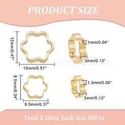 80шт. 2-х стильная латунная рамка для бусин KK-DC0002-50