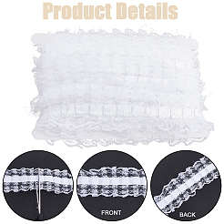 10 ярд полиэстеровой плиссированной цветочной кружевной отделки OCOR-GF0003-88A