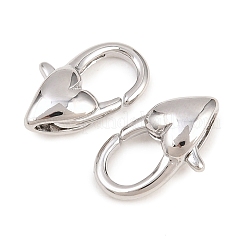 真鍮カニカン  ハート  プラチナメッキ  14.5x8.5x4.5mm  穴：2.5x1.5mm&nbsp;KK-H287-08C-P
