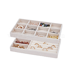 2 шт. 2-х стилевые прямоугольные бархатные лотки для украшений ODIS-DC0001-03