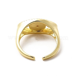 Конский глаз из прозрачного кубического циркония с открытым эмалированным кольцом-манжетой&nbsp;KK-H439-57G