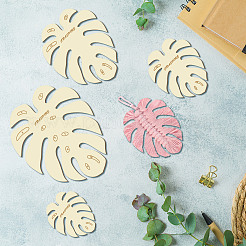 Деревянные обручи из листьев монстеры&nbsp;DIY-WH0639-002