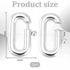 スターリングシルバースプリングリング留め金2個925個  オーバル  銀  13x8x2mm&nbsp;FIND-PH0023-42