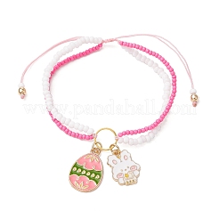 Bracelets de perles tressées en perles de verre de Pâques&nbsp;BJEW-MZ00150-03