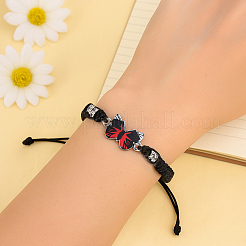 6шт. 6-цветный сплав браслет-бабочка&nbsp;BJEW-GO0002-27