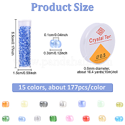 120 г двухцветных круглых стеклянных бусин для самостоятельного изготовления браслетов&nbsp;SEED-YW0003-14