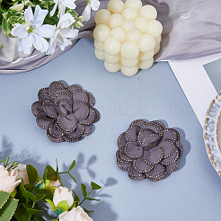 2 Stück Blumen-Schuhschnallenclips aus Polyester&nbsp;DIY-FH0010-56B