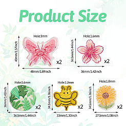 10шт 5 стиля прозрачные акриловые подвески TACR-TA0001-32