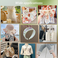 10 ярд эластичной кружевной ленты с вышивкой из полиэстера&nbsp;OCOR-NB0002-14A