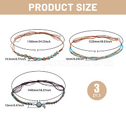 3 шт. 3 стиля хлопчатобумажные повязки для шляп со стеклянными и пластиковыми бусинами DIY-CA0007-55