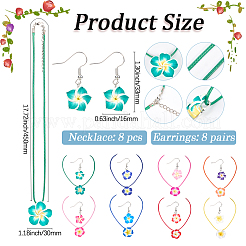 Комплект из латунных подвесных сережек и ожерелья из вощеного искусственного кожзаменителя&nbsp;SJEW-SC00001