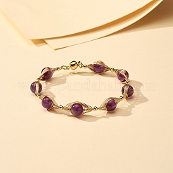 Heilkraft natürliche Amethyst Perlenarmbänder für Männer Frauen&nbsp;X1-BJEW-TA00012-03