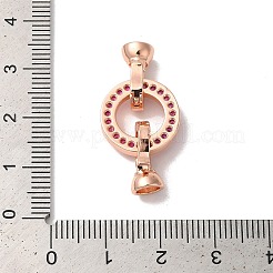 Покрытие стойки круглое кольцо латунь микропаве фианиты складные застежки&nbsp;KK-F873-22RG-02A