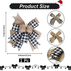 1 шт. рождественские льняные украшения в виде больших бантов&nbsp;AJEW-CN0005-55B