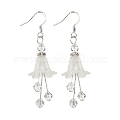 4 пара сережек-подвесок в форме цветка из латуни&nbsp;EJEW-JE06596