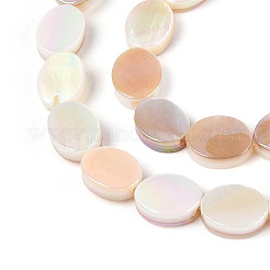 Нити бусин из натуральных пресноводных раковин с гальваническим покрытием&nbsp;SHEL-N038-27