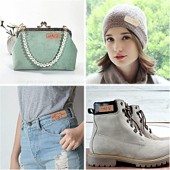 80 шт. 4 стиля мультяшный стиль медведь узор бирки из искусственной кожи этикетки DIY-GF0007-22