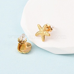 6 шт. серьги-гвоздики Ocean Series из нержавеющей стали 304&nbsp;EJEW-K268-91G