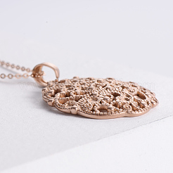 Collane con ciondolo a forma di fiore cavo in acciaio inossidabile chirurgico 316 per donna&nbsp;PY9178