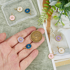 8шт 4 цвета латунные подвески с эмалью&nbsp;KK-HS0015-81