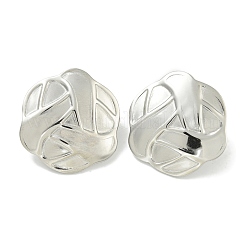 Серьги-гвоздики из нержавеющей стали 304 с цветком EJEW-G400-29P