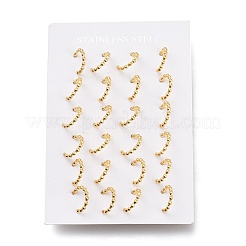 Серьги-полукольца из нержавеющей стали 304&nbsp;EJEW-H100-12G