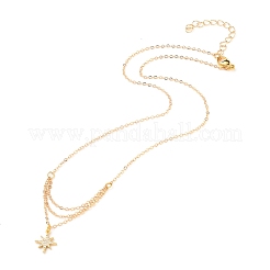 Collar con colgante de circonita cúbica transparente micro pavé de latón&nbsp;NJEW-JN03112-01