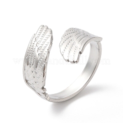 Anello polsino aperto con doppie ali in acciaio inossidabile 304 anti-ossidazione per donna&nbsp;LS-RJEW-K245-41P