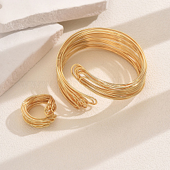 Элегантные латунные многослойные браслеты-манжеты и комплекты колец для банкетов и вечеринок TV3814