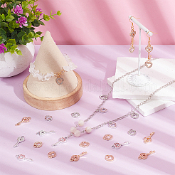 32 шт. 8 стиля подвески в форме сердца из сплава со стразами ENAM-NB0002-22