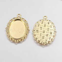 Pendente basi in lega zinco per cabochon e strass&nbsp;LS-PALLOY-A15257-G-NR