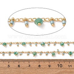 Kette aus Messing & Glasperlen&nbsp;KK-CBA3B44-05G