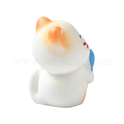 Кошка с рыбой скульптура из смолы витрина украшения DJEW-V001-01B