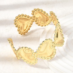 Браслеты-манжеты в форме сердца из латуни для женщин&nbsp;BJEW-Z163-01G