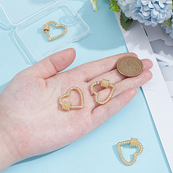 4 шт. латунные подвески-замки с винтовым карабином&nbsp;KK-UN0005-36