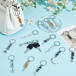 15шт. брелок из натурального драгоценного камня и сплава KEYC-PH01561